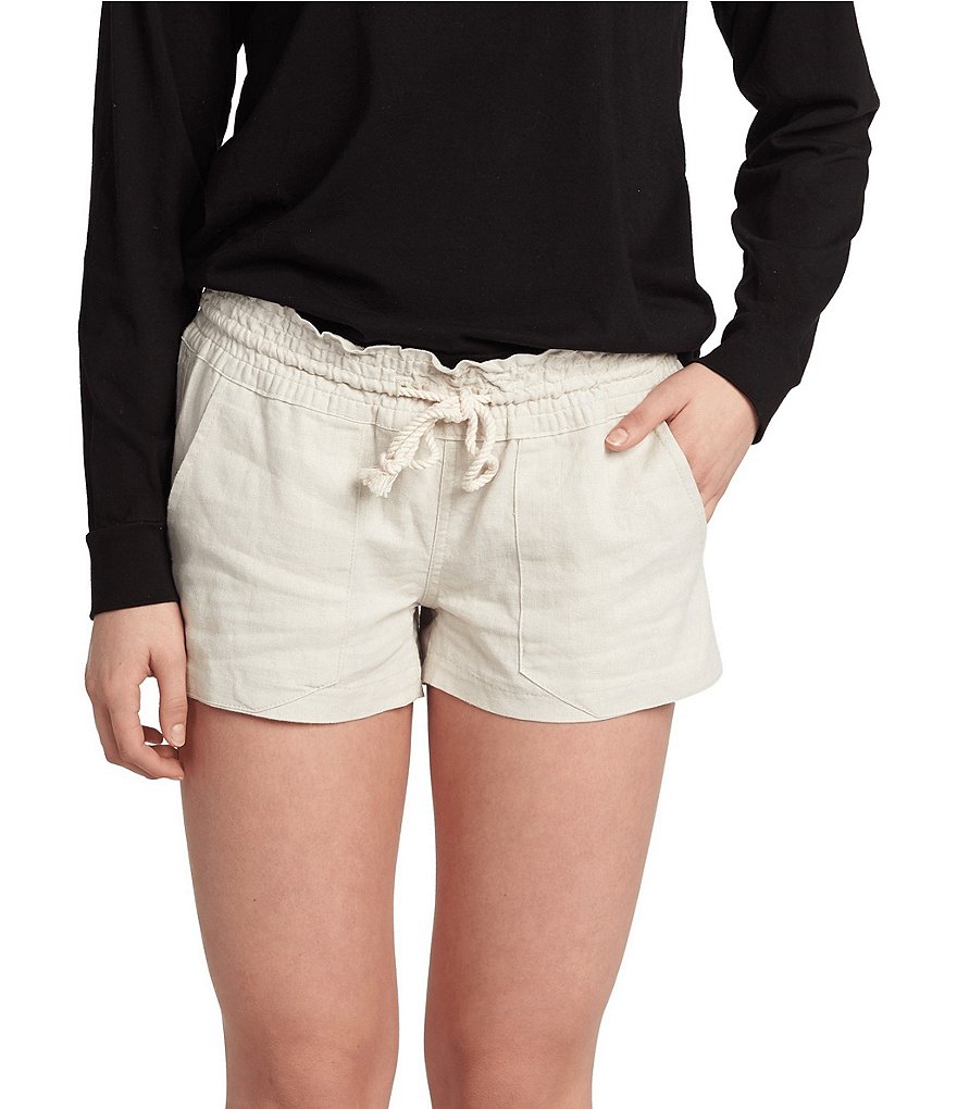 Guess Brynn Tropical Floral Mid Rise Linen Shorts