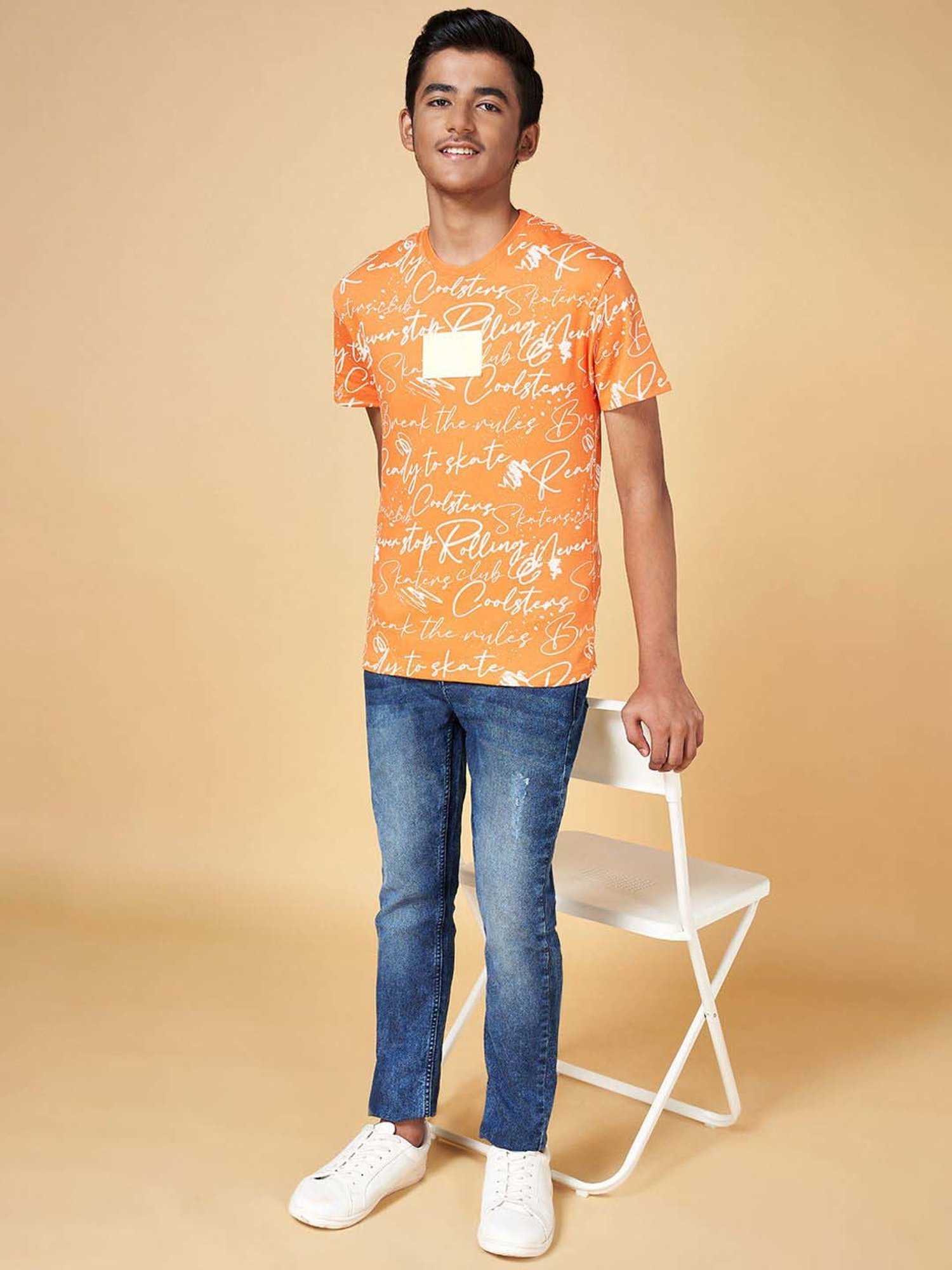 Coolsters by Pantaloons Kids Orange Cotton Printed T-Shirt