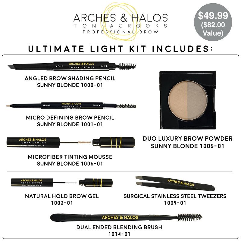 Arches & Halos Ultimate Brow Hero Kit Light - 7pc