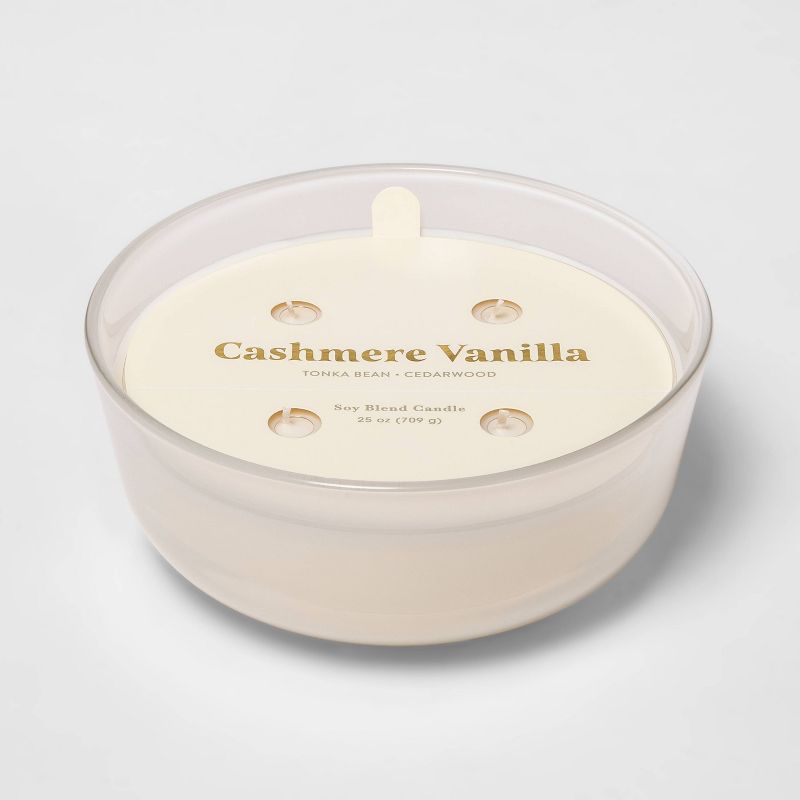 25oz Frosted Glass Jar 4-Wick Cashmere Vanilla Candle - Threshold™