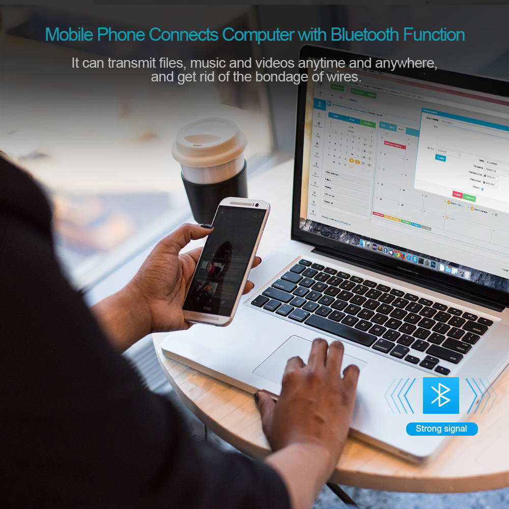 AOSTIRMOTOR Bluetooth Adapter for PC, USB Bluetooth 5.0 Transmitter and Receiver for Wired Speakers/
Headphones/Home Music Streaming Stereo, Support Windows Vista/7/8/8.1/10, 10-20 Meters Transmission