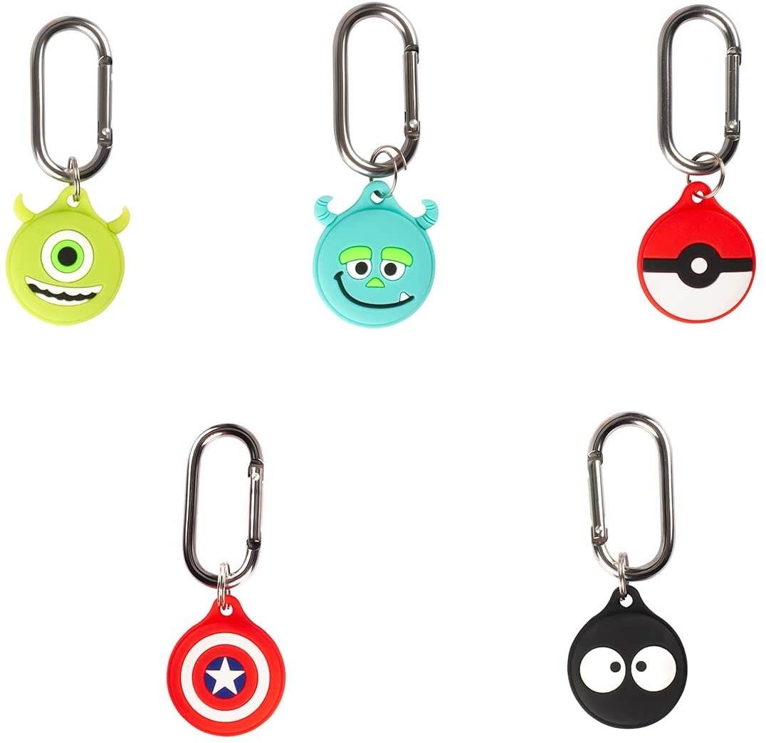 5 Pcs AirTags case,2021wireless GPS Location Tracker Air Tag for case, Silicone Case for AirTag Finder,3D Cartoon Animal Fashion Character Silicone Cartoon