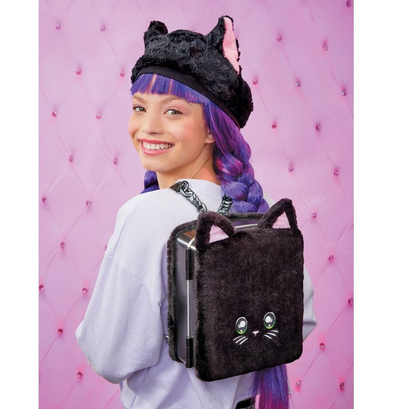 Na! Na! Na! Surprise 3-in-1 Backpack Bedroom Playset Black with Tuesday Meow Fashion Doll