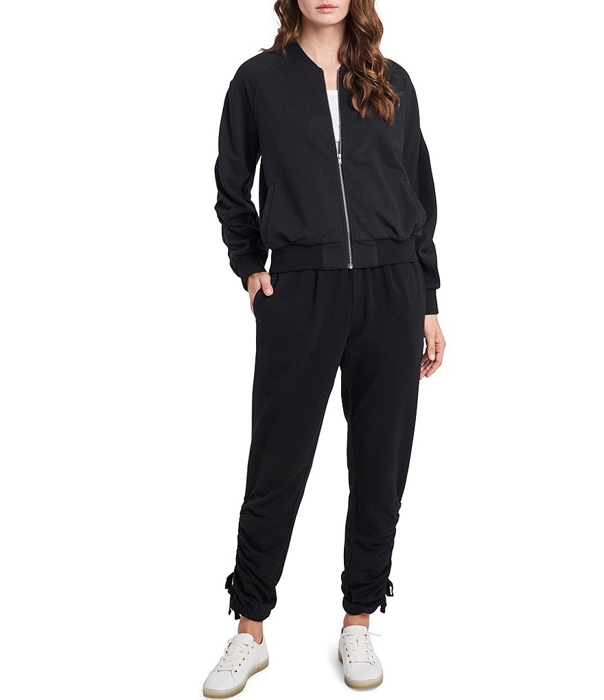 1. STATE Zip Front Ruched Long Sleeve Jacket