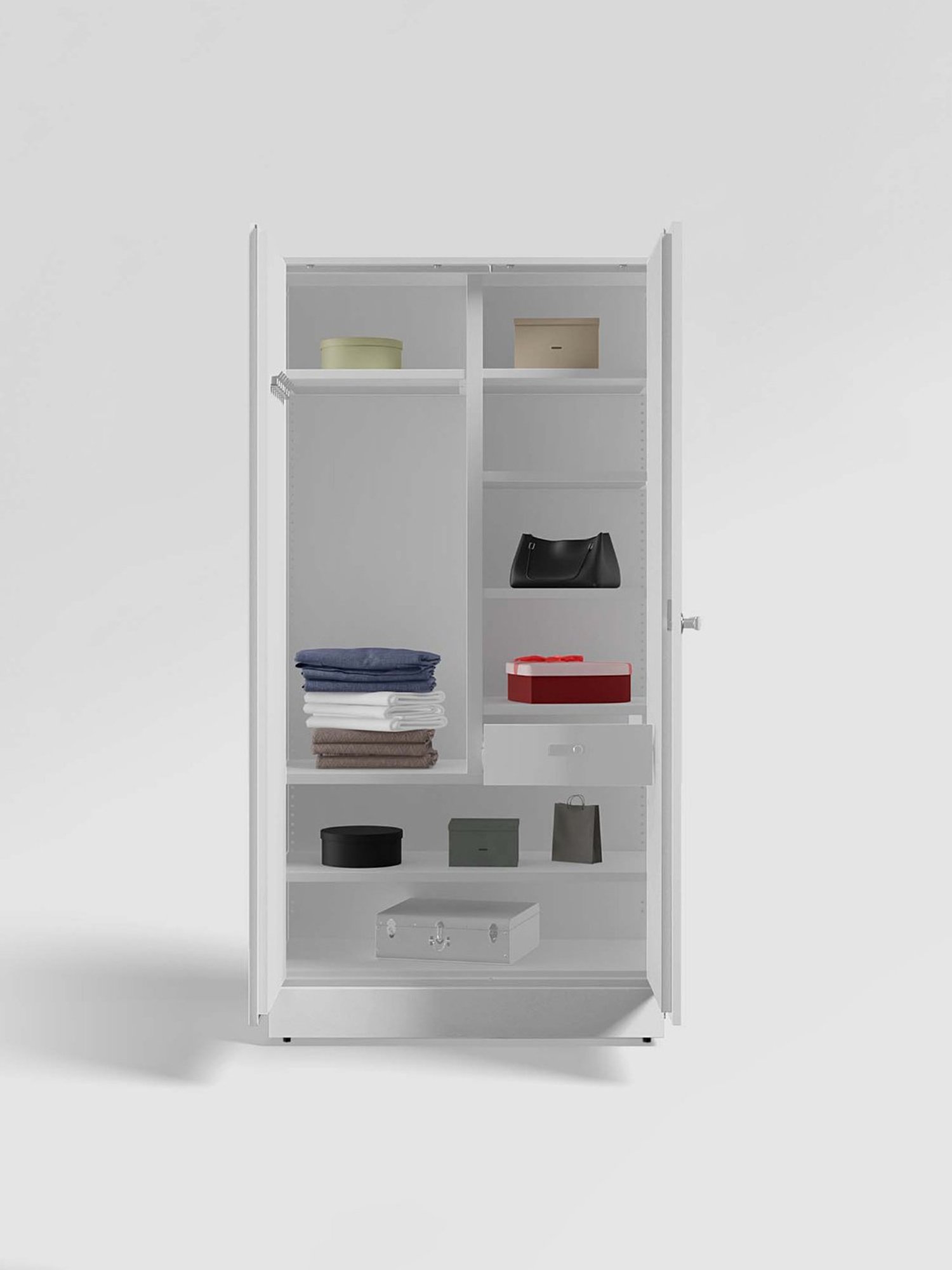 Godrej Interio Auraline Women Basic 2-Door Almirah, Textured Bond White (1-Year Warranty, 1 Drawer)