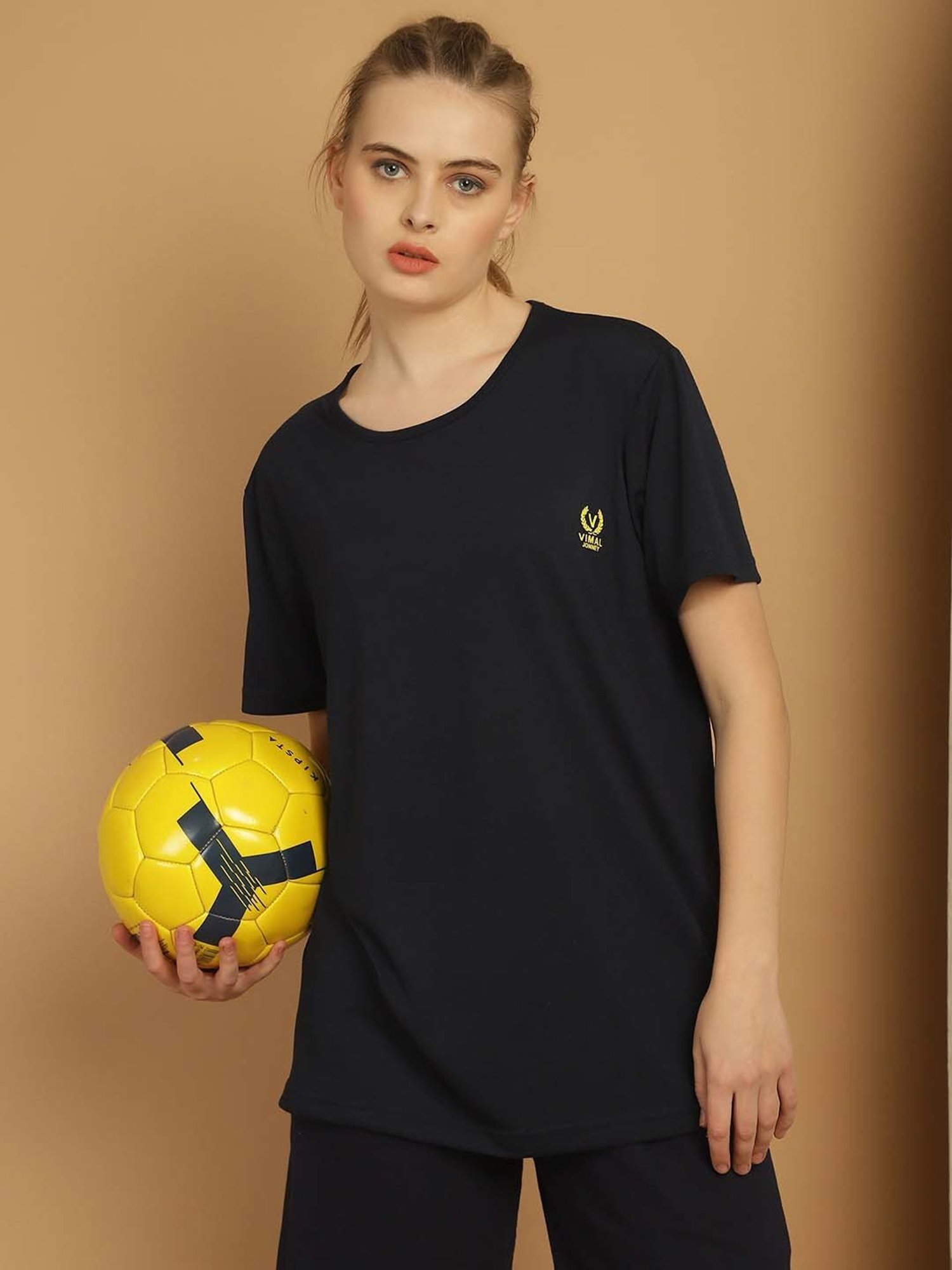 Vimal Jonney Black Cotton Sports T-Shirt Shorts Set
