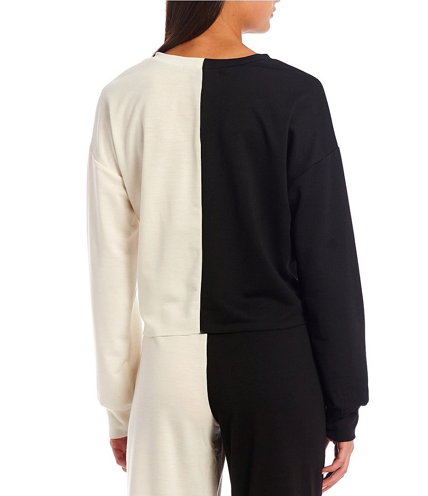 Honey & Sparkle Coordinating Colorblock Long Sleeve Cropped Pullover