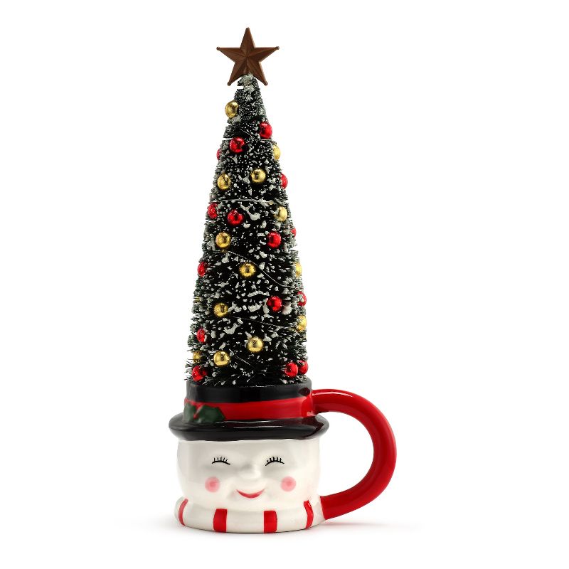 Mr. Christmas Mug with Sisal Tree - Snowman Christmas Decoration - 14"