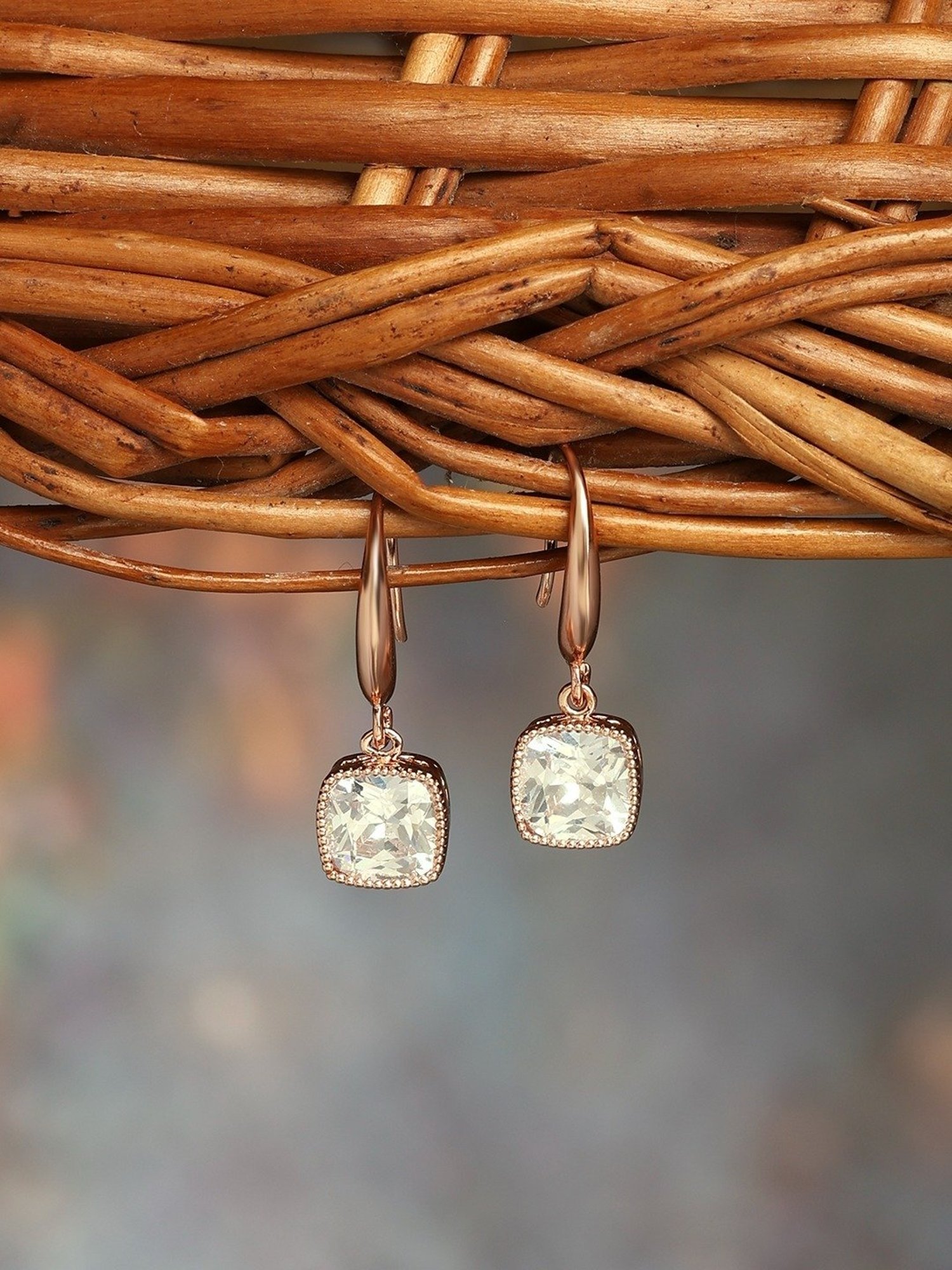 OOMPH Jewellery Yellow Enamel Floral Jhumki