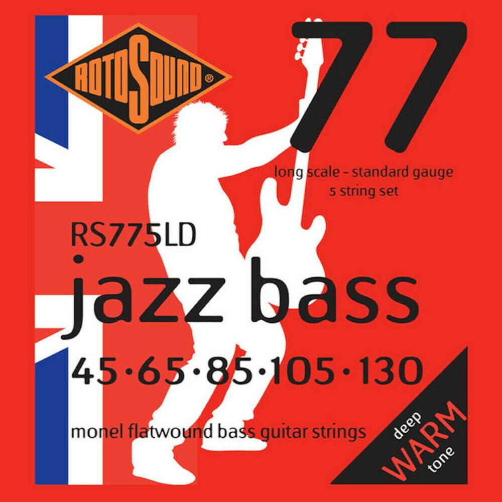 RotoSound Bass Guitar Strings 5-String Jazz RS775 Monel Flat 45-65-85-105-130