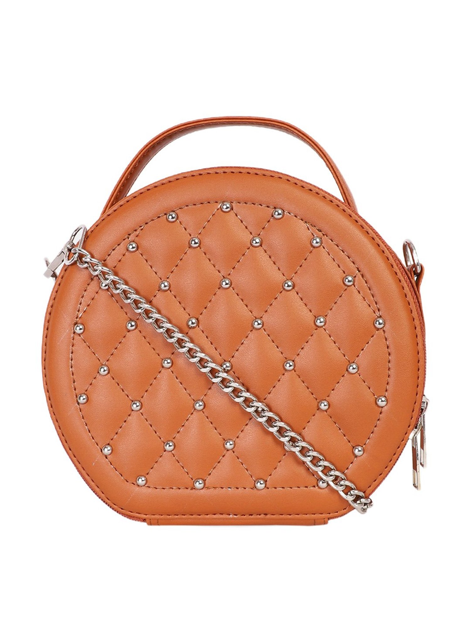Bagsy Malone Tan Embellished Sling Bag
