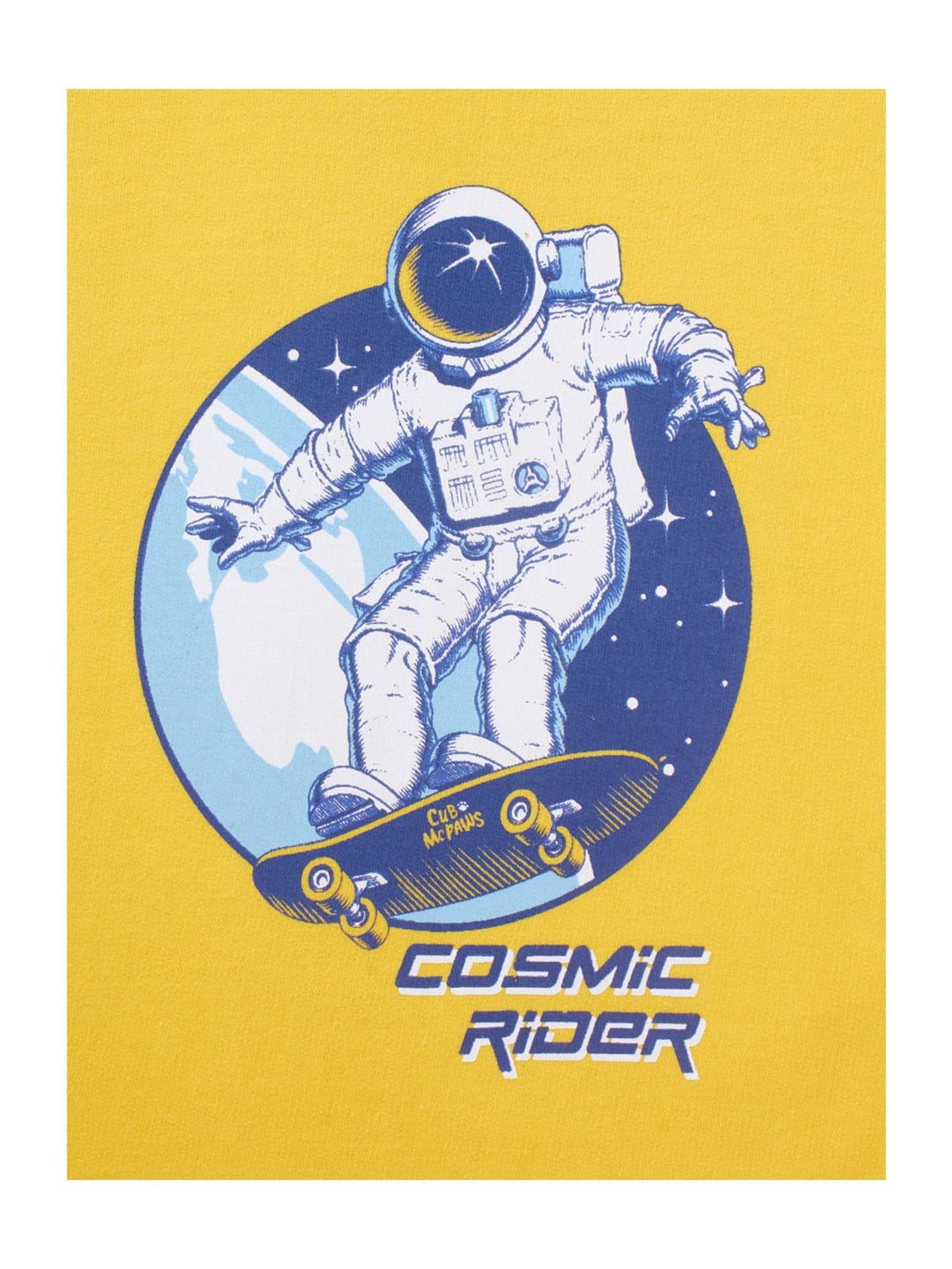 Cub McPaws Kids Yellow & Navy Printed Sweatshirt