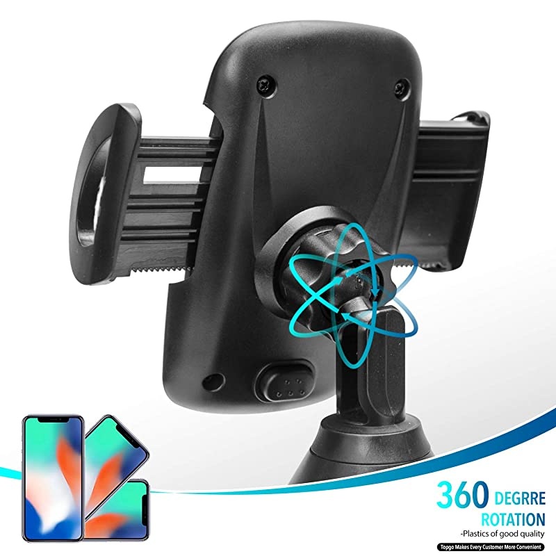 Upgraded  Universal Adjustable Cup Holder Cradle Car Mount for Cell Phone iPhone XsXS MaxX87 PlusGalaxy Blue