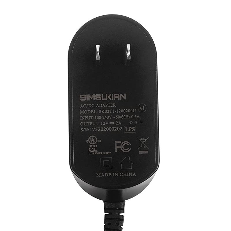 Adapter, 12V-2A Switching Power Supply Adapter 100-240V 50 60Hz with Signal Booster DC Connector for LED Strip Lights, CCTV, Security Camera