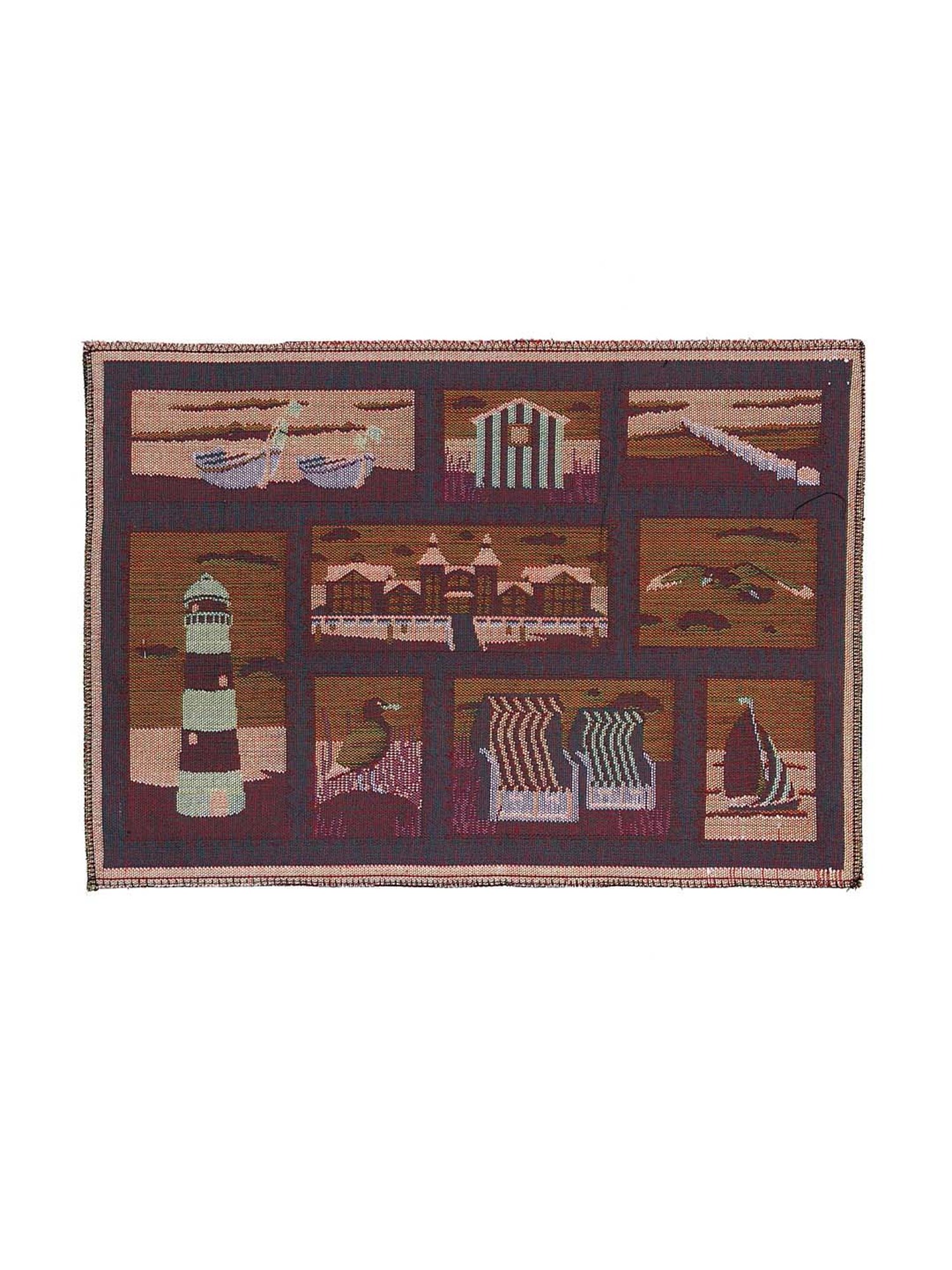 Klotthe Brown & Blue Cotton 180 TC Placemats - Set of 6