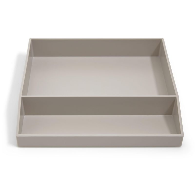 TRU RED Divided Stackable Plastic Tray, Gray TR55250 