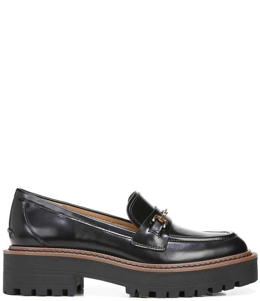 Sam Edelman Laurs Leather Bit Buckle Lug Sole Loafers