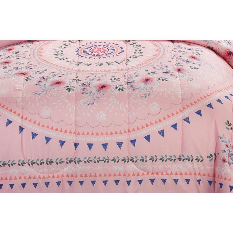 Twin/Twin XL Flowering Medallion Comforter Set Pink - Heritage Club