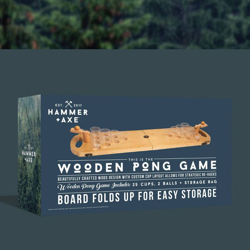Mini Beer Pong Game Wood