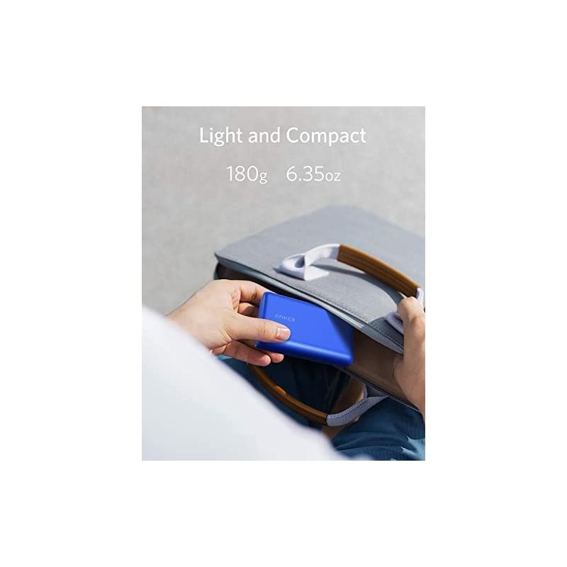 PowerCore 10000 Portable Charger, One of The Smallest and Lightest 10000mAh External Battery, Ultra-Compact High-Speed-Charging-Technology Power Bank for iPhone, Samsung Galaxy and More (Blue)