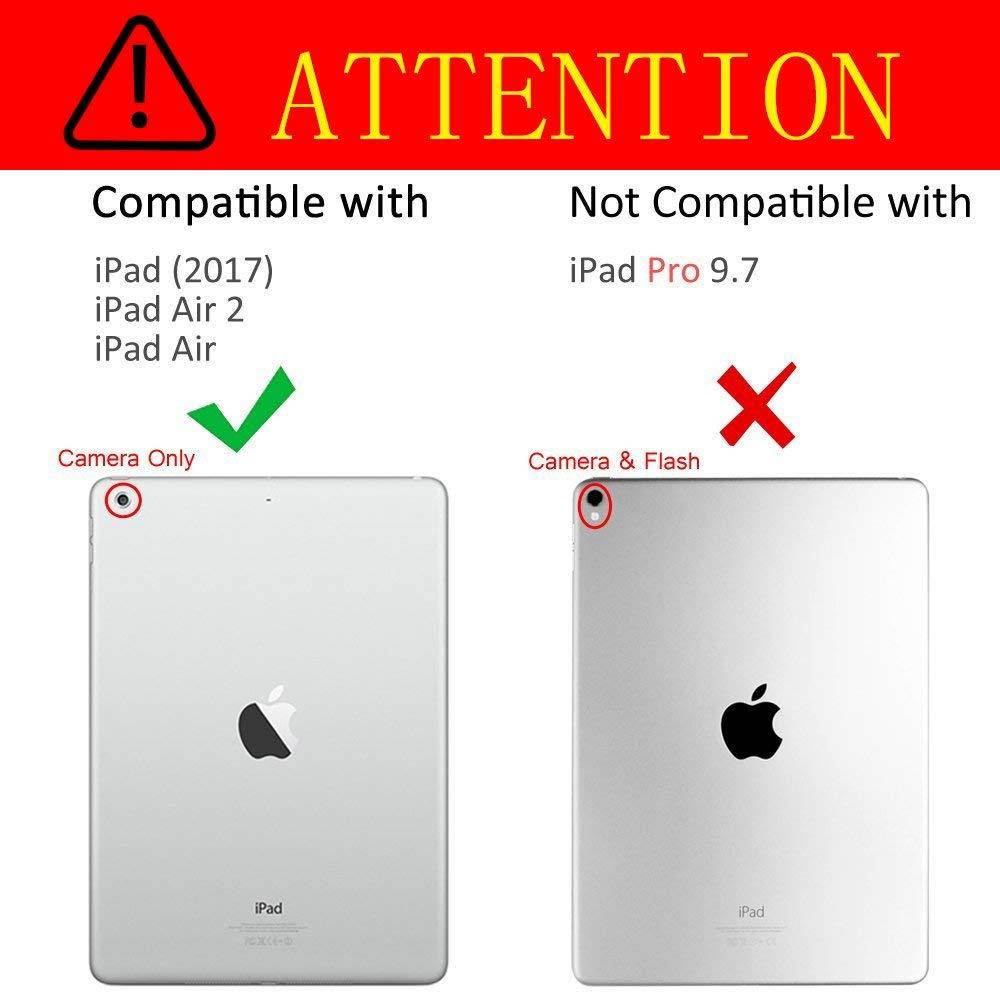 iPad 9.7 inch 2018/2017 Case, iPad Air Case, iPad Air2 Case, Dteck PU Leather Folio Smart Cover with Auto Wake/Sleep Feature Stand Case for iPad 9.7 Inch 2017 2018/iPad Air 2/iPad Air,Colorful Raccoon