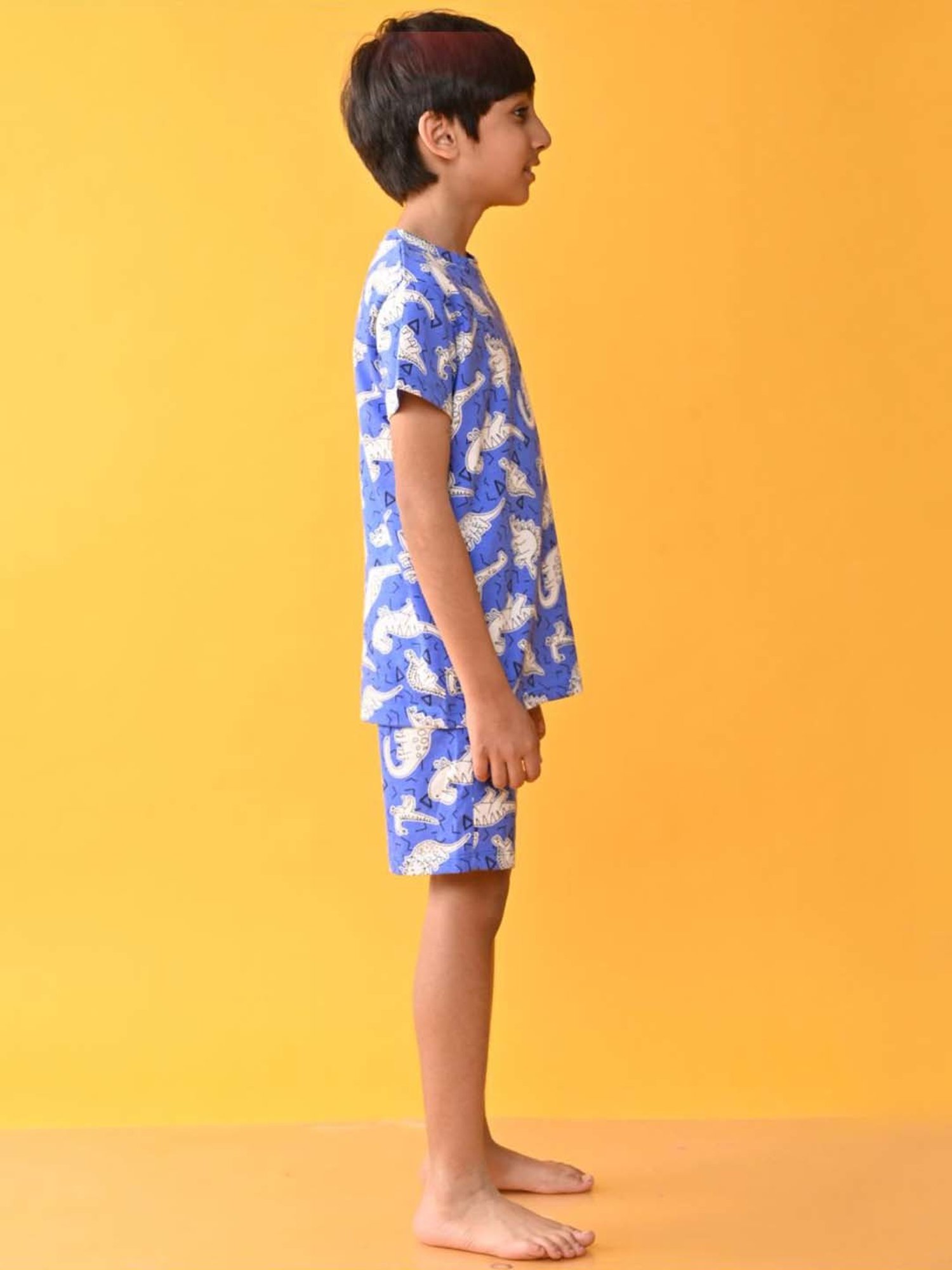 Anthrilo Kids Blue Cotton Printed T-Shirt & Short