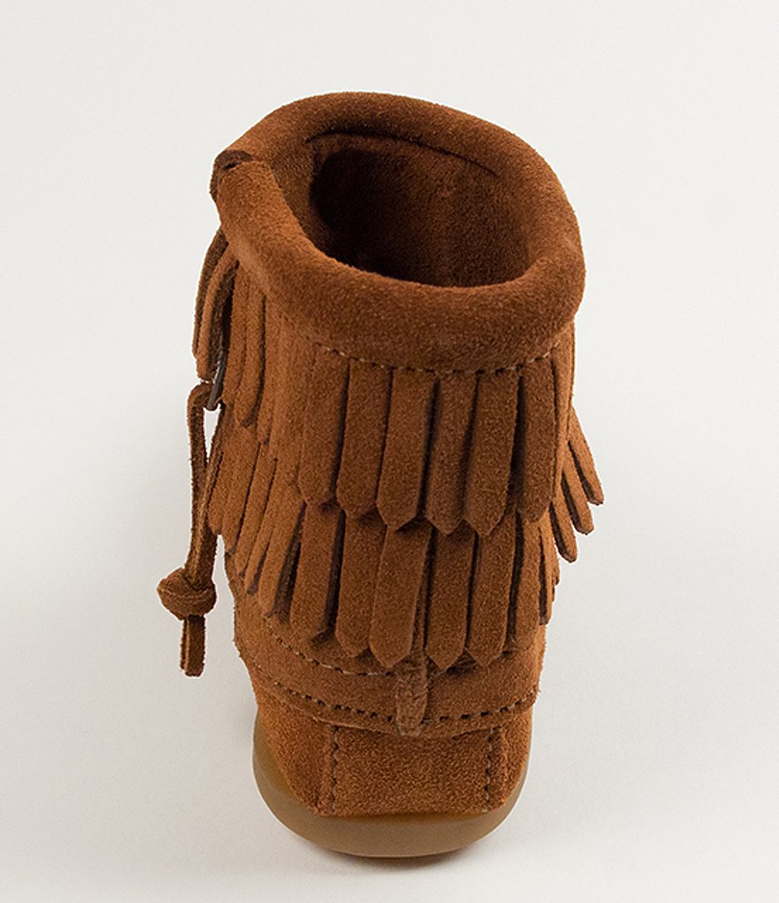 Minnetonka Girls' Double Fringe Suede Boots (Infant)