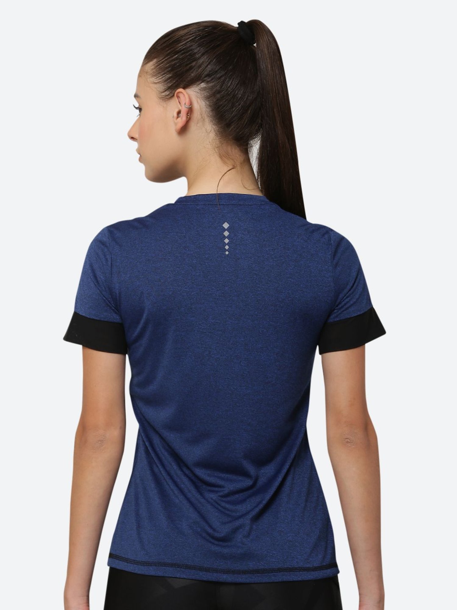 Fitleasure Royal Blue Textured T-Shirt