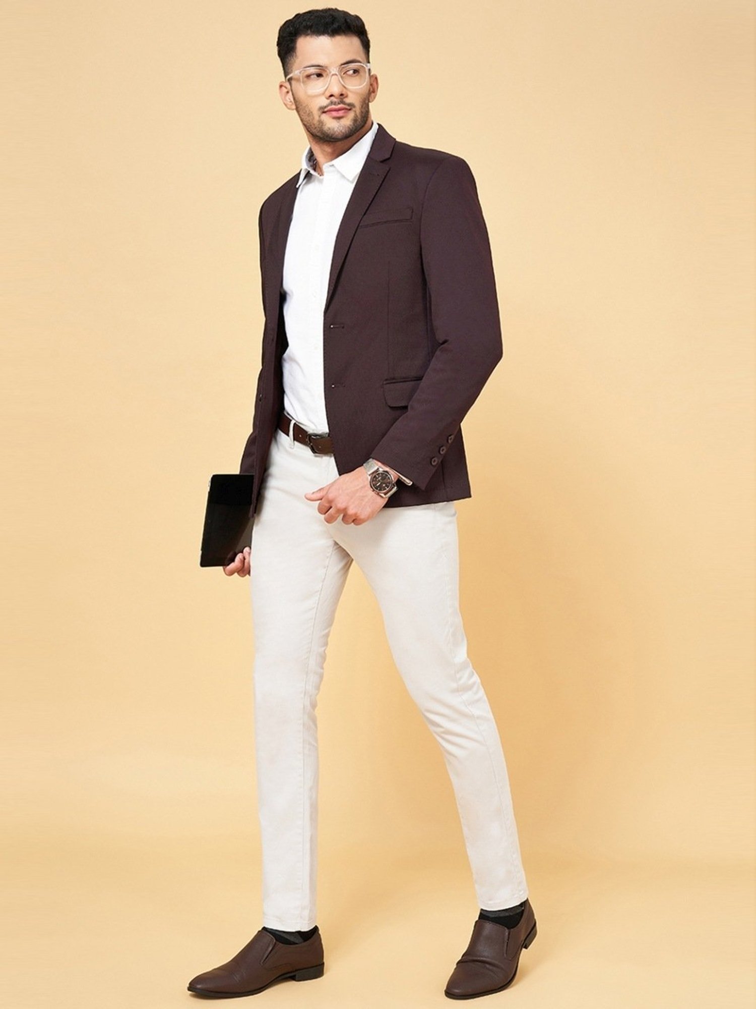 Louis Philippe Light Blue Regular Fit Blazer