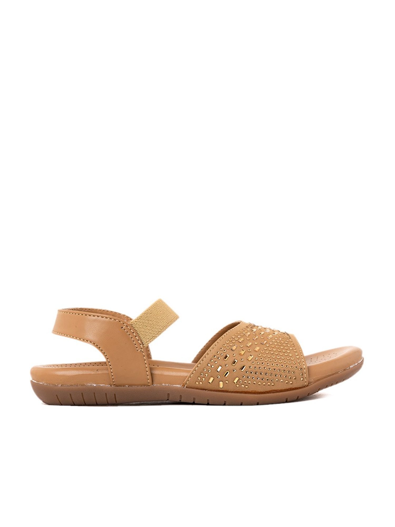 Khadim Women's Beige Ankle Strap Sandals