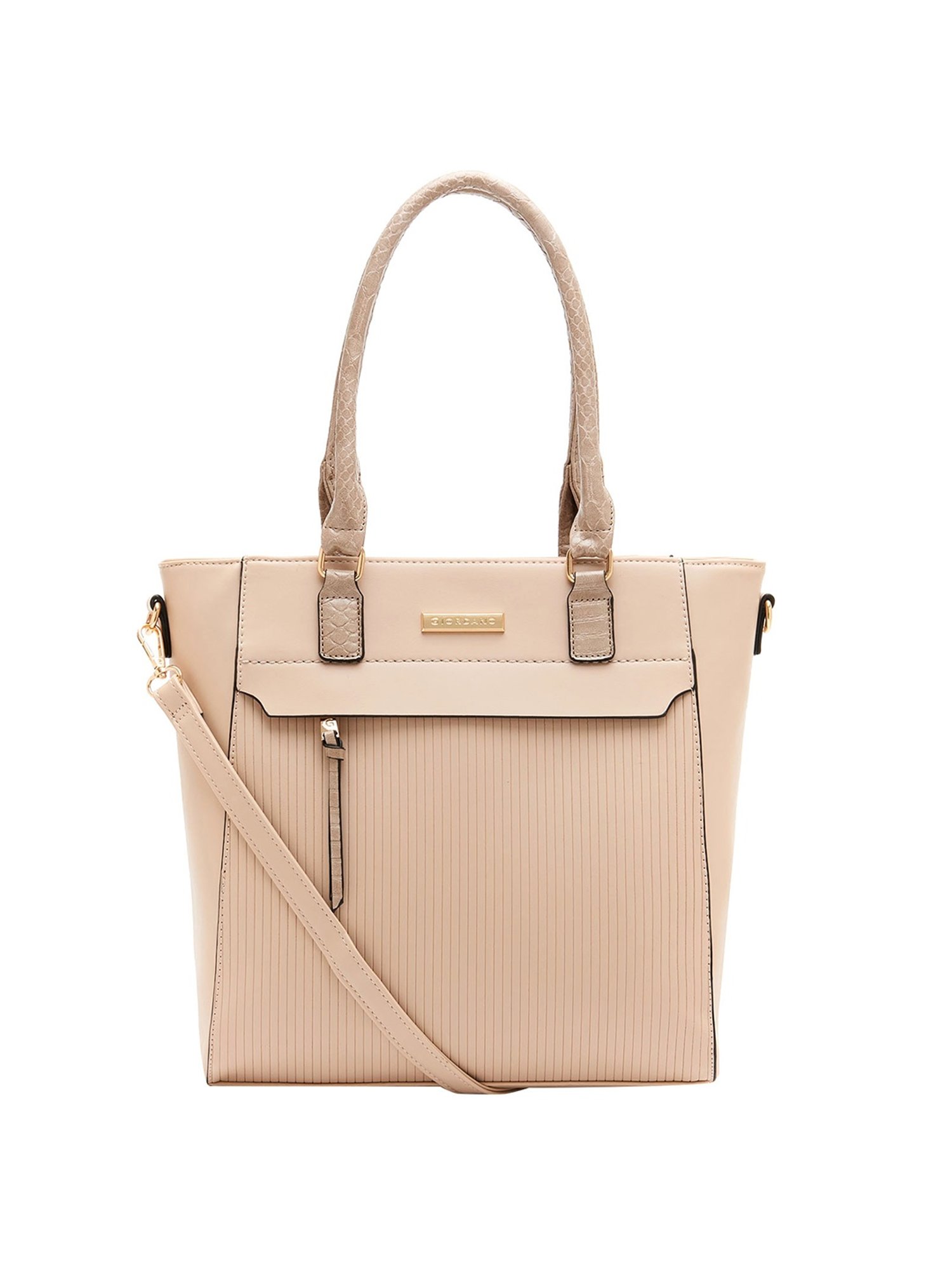 Giordano Blossoms 2020 Beige Textured Medium Shoulder Handbag