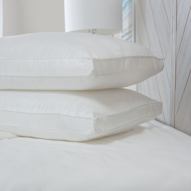 SensorPEDIC Low Profile Hypoallergenic Flat Fiber Filled Jumbo Bed Pillow - 2 Pack