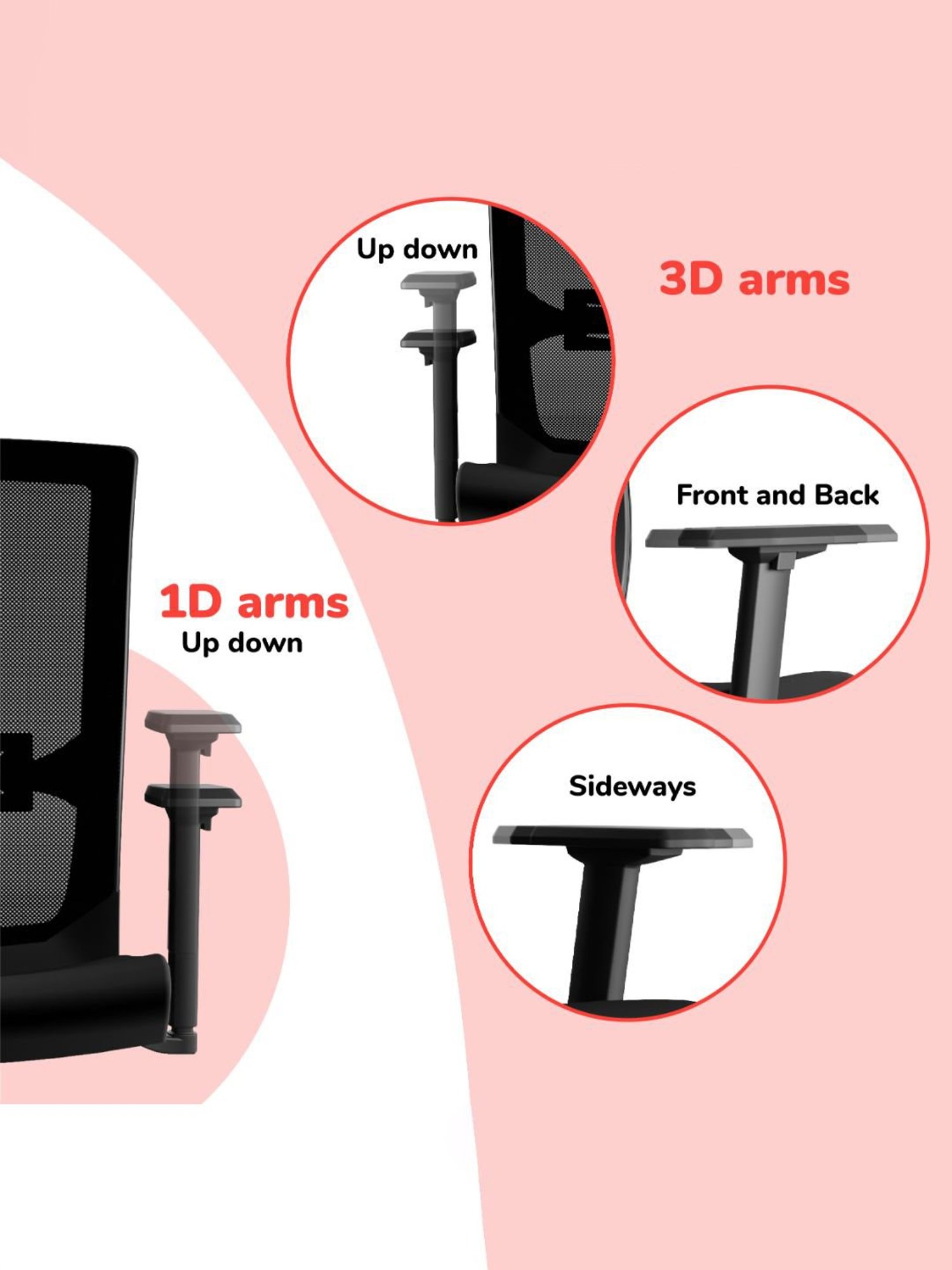 HNI India Quip Black PU Foam Armrest Office & Study Desk Chair