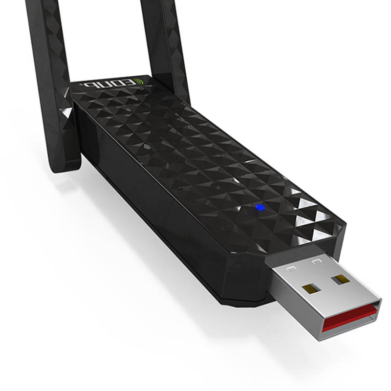 Dual Band USB WiFi Adapter 2.4GHz 5.8GHz Dual Band 802.11AC 600Mbps With External Double Antennas - Black