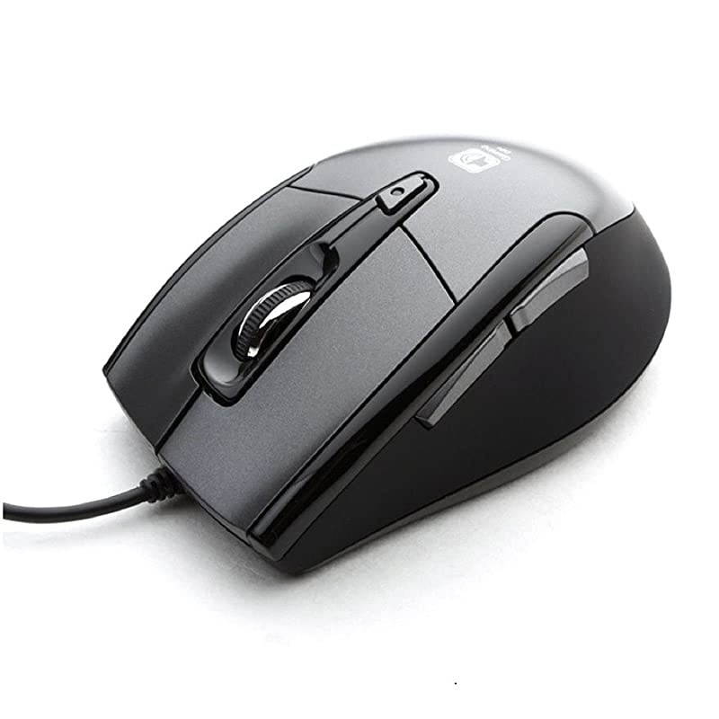USB Optical Gaming Computer Wheel Mouse 1600 DPI Super Quiet JNL101K Black Silent