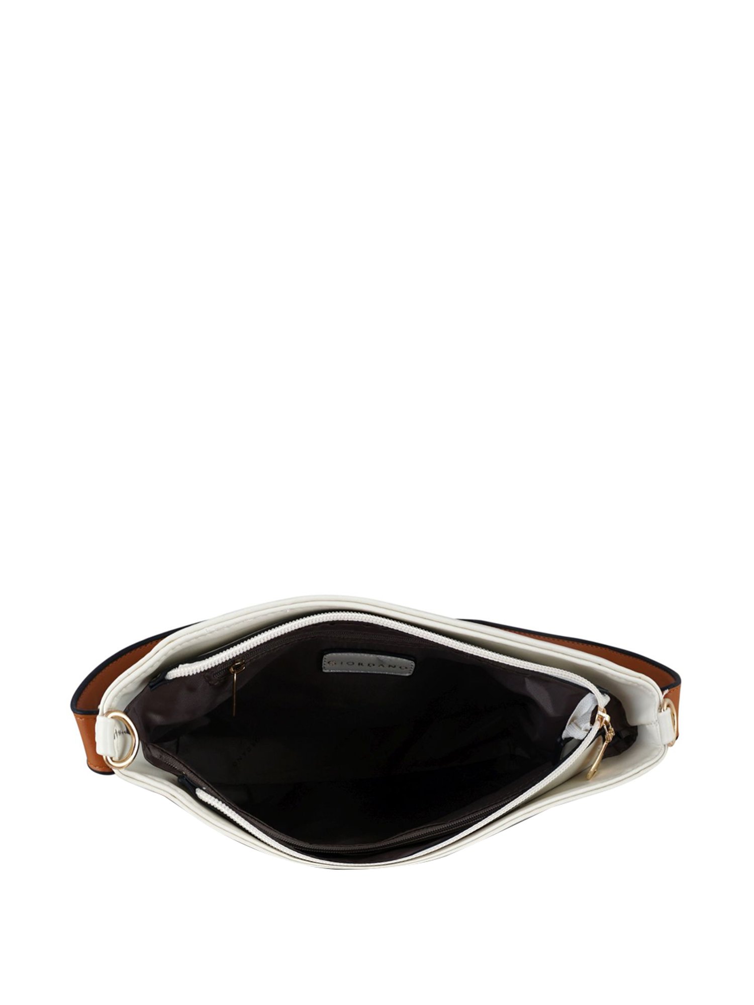 Giordano Beige & Peach Paneled Medium Hobo Shoulder Handbag