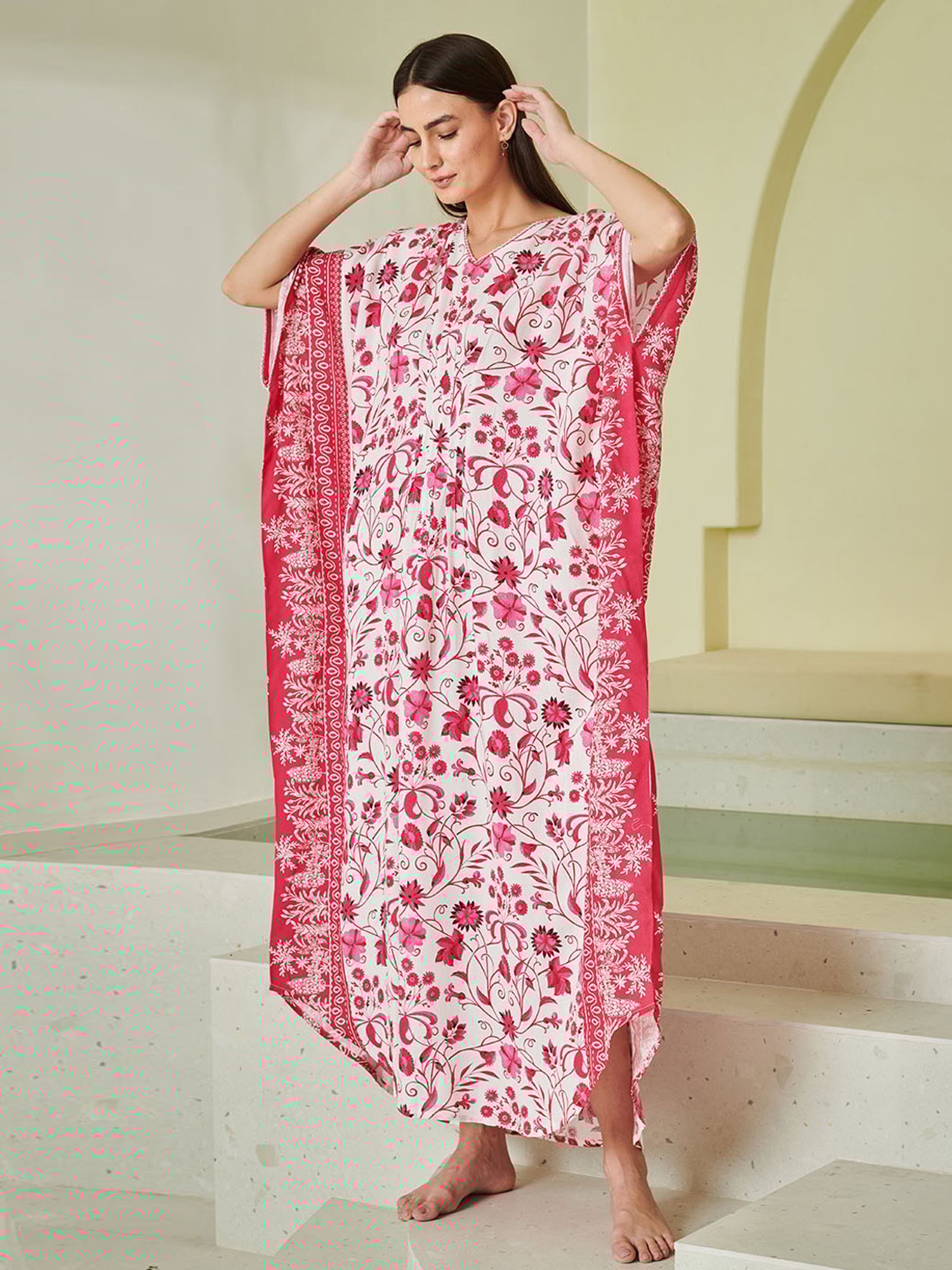 Dusk Attire Pink Clara Kaftan