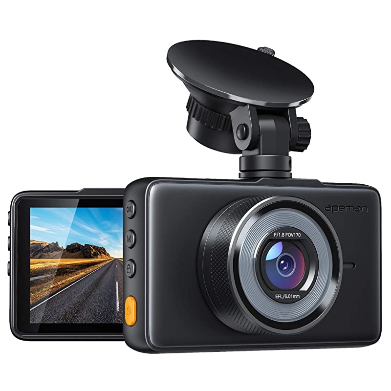 Dash Cam 1080P FHD DVR Car Driving Recorder 3 Inch LCD Screen 170&deg; Wide Angle, G-Sensor, WDR, Parking Monitor, Loop Recording, Motion Detection