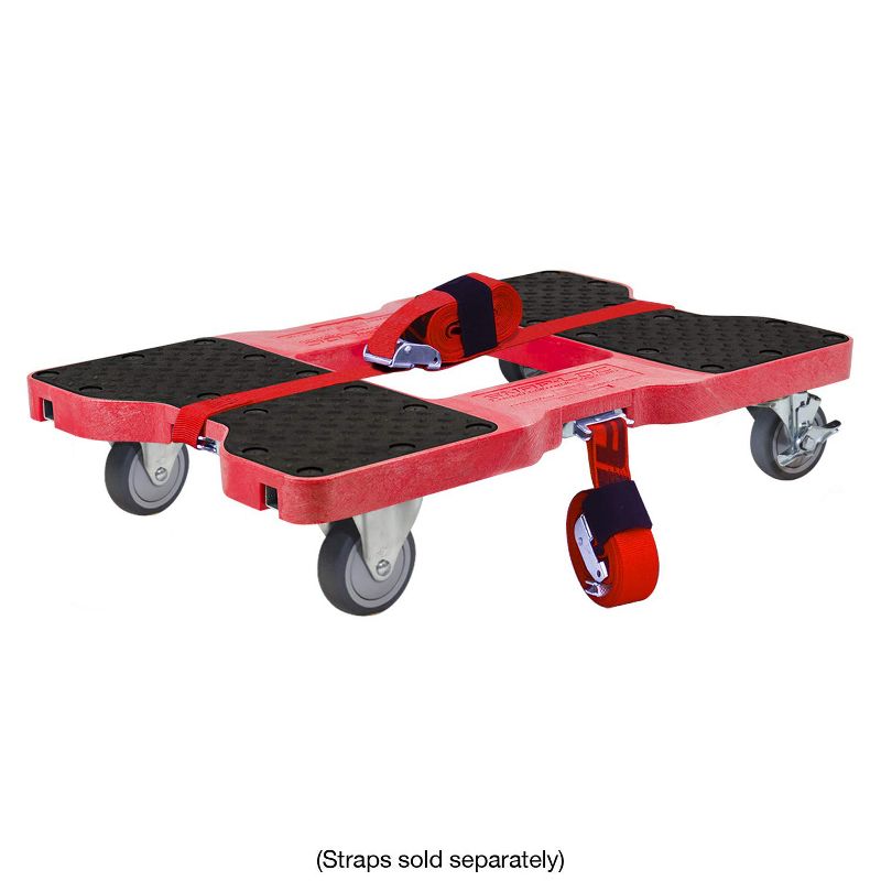 Snap Loc 1,200 lb Capacity General Purpose E Track Dolly Red, Heavy Duty 4 in Thermoplastic Swivel Non Marking Caster Wheels