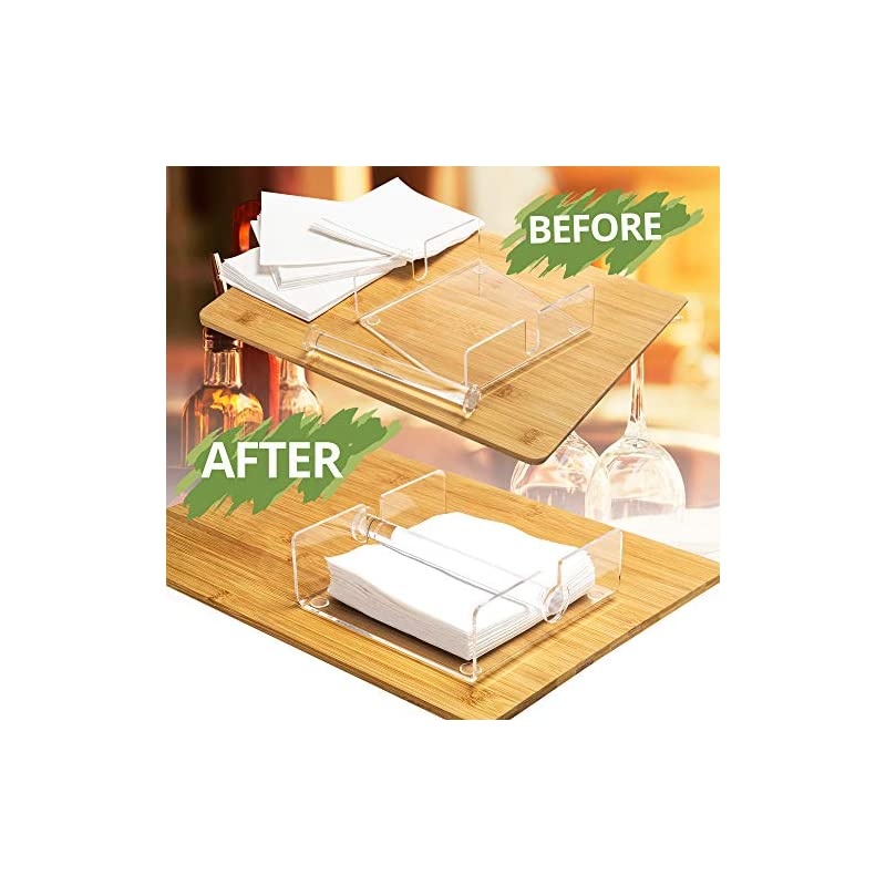 One Deluxe Clear Acrylic Napkin Holder (6 Inch, Second)