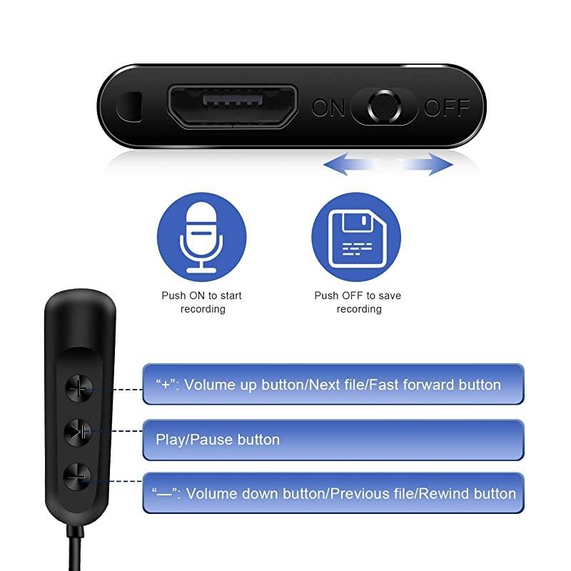 Recorder, Mini Activated Recorder, 8GB Memory Audio Recorders, Recording Device w/USB Rechargeable and MP3 Functions, Ideal for Lectures, Meetings, Interviews, Up to 96 Hours