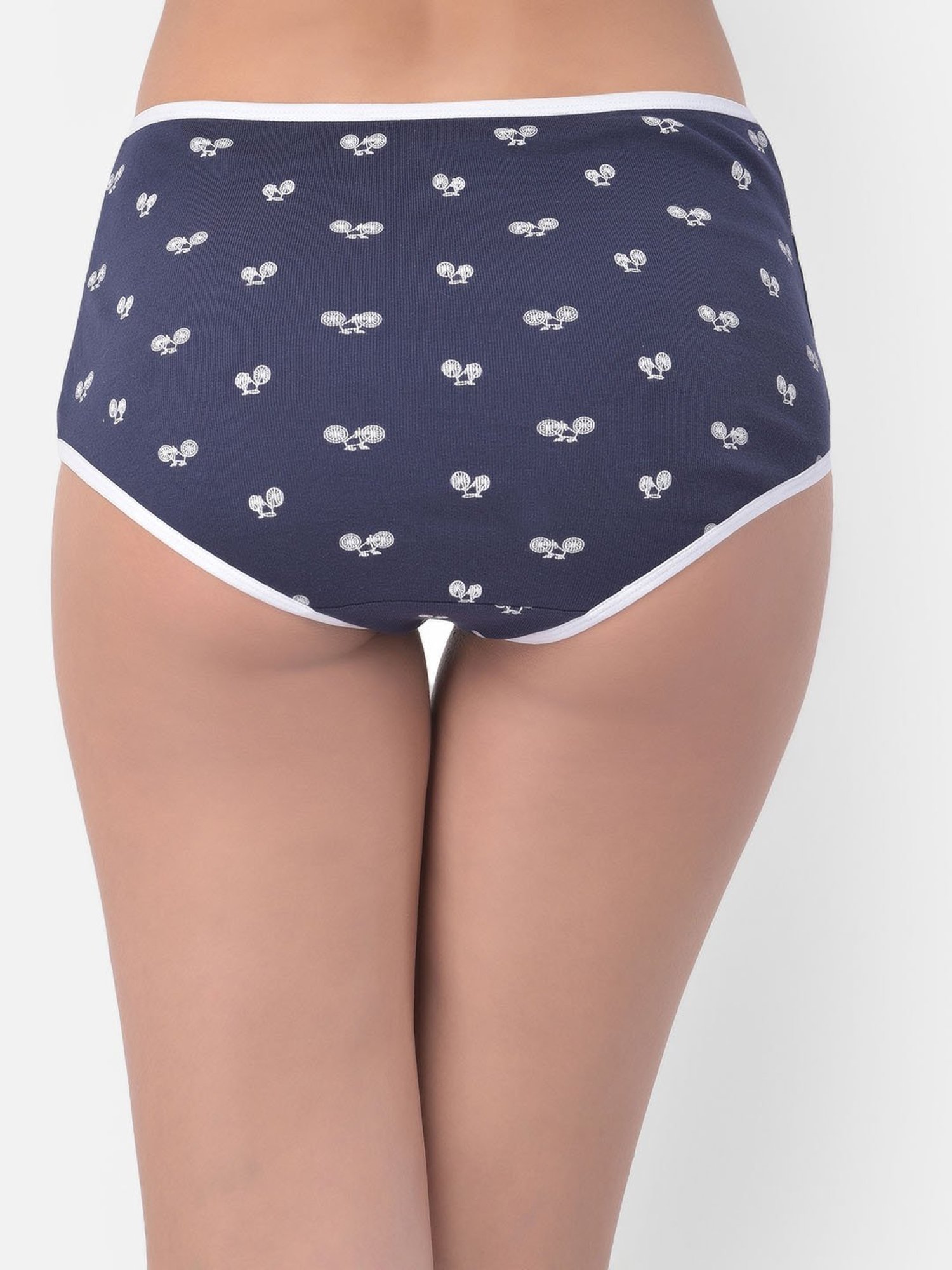 Clovia Navy Printed Hipster Panty
