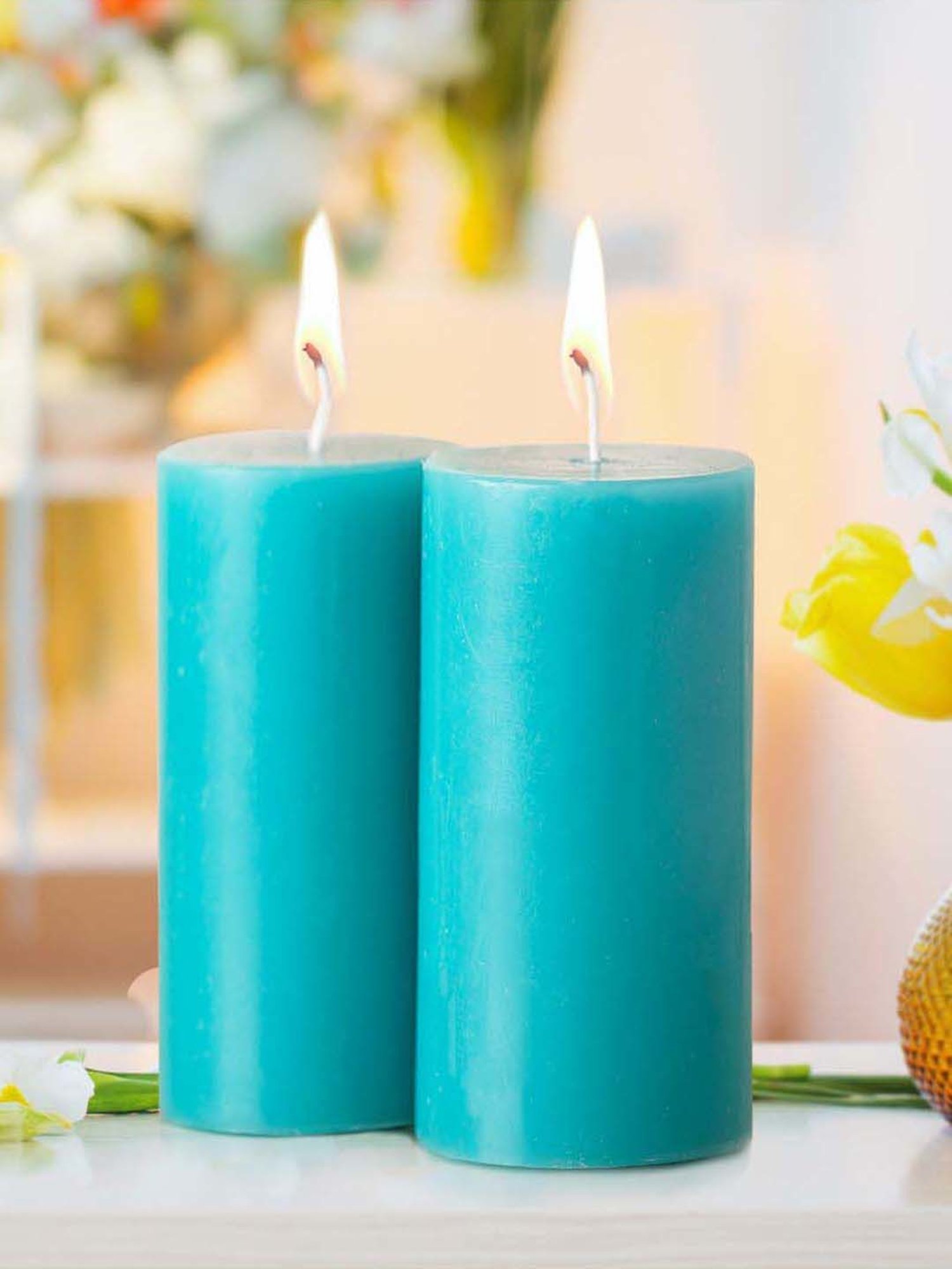 IRIS Blue Home Fragrances Cool Blue Fragrance Pillar Candles - Set of 2