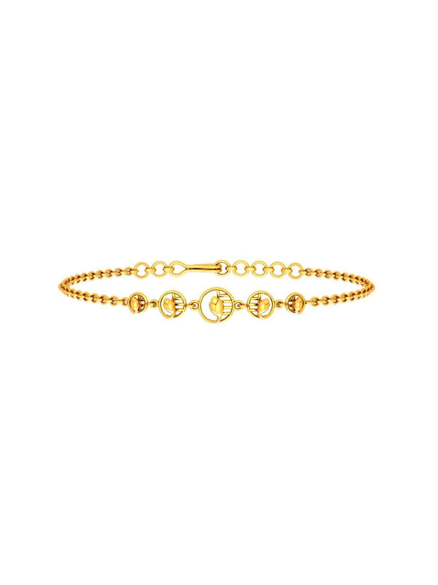 P.C. Chandra Jewellers 22k Yellow Gold Encircled Flower Bracelet