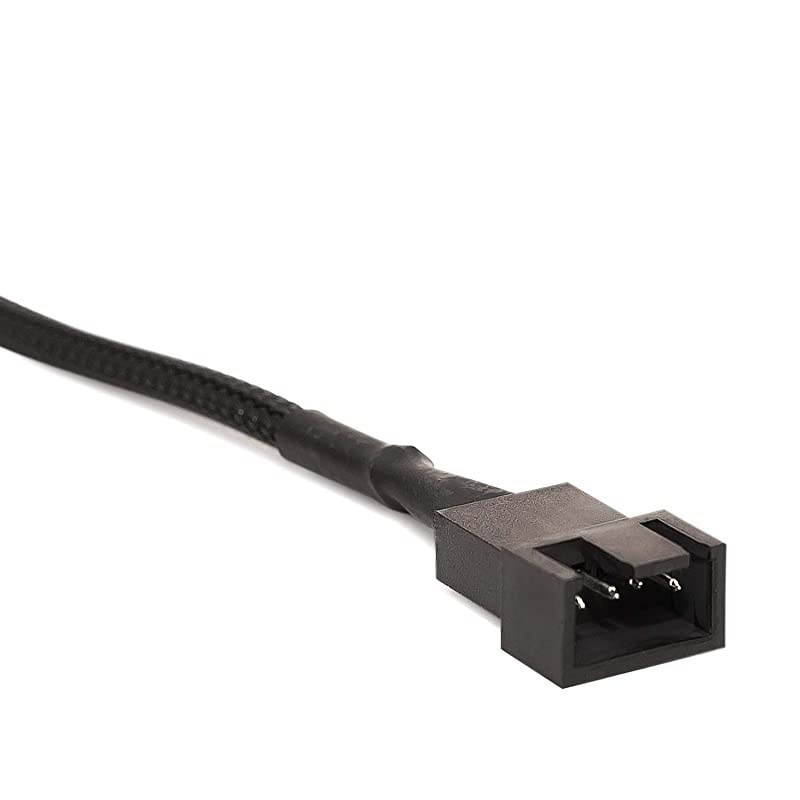 4 Pin PWM Fan Power Cable Black Sleeved Case Fan Extension Power Cable 105 Inches 2 Pack