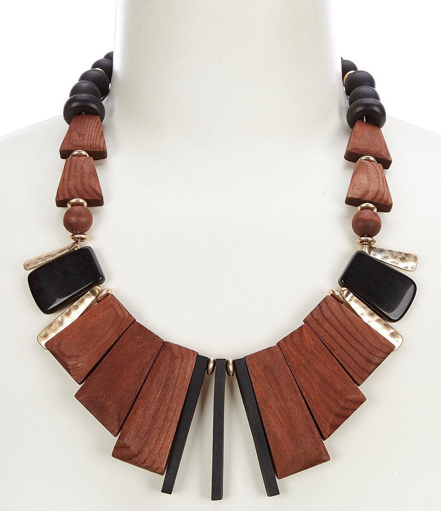 Southern Living Wood Statement Necklace