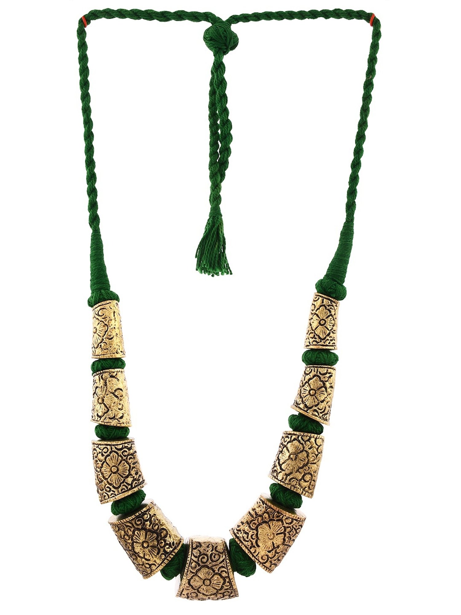 Imli Street Golden Tone Handcrafted Thread Necklace