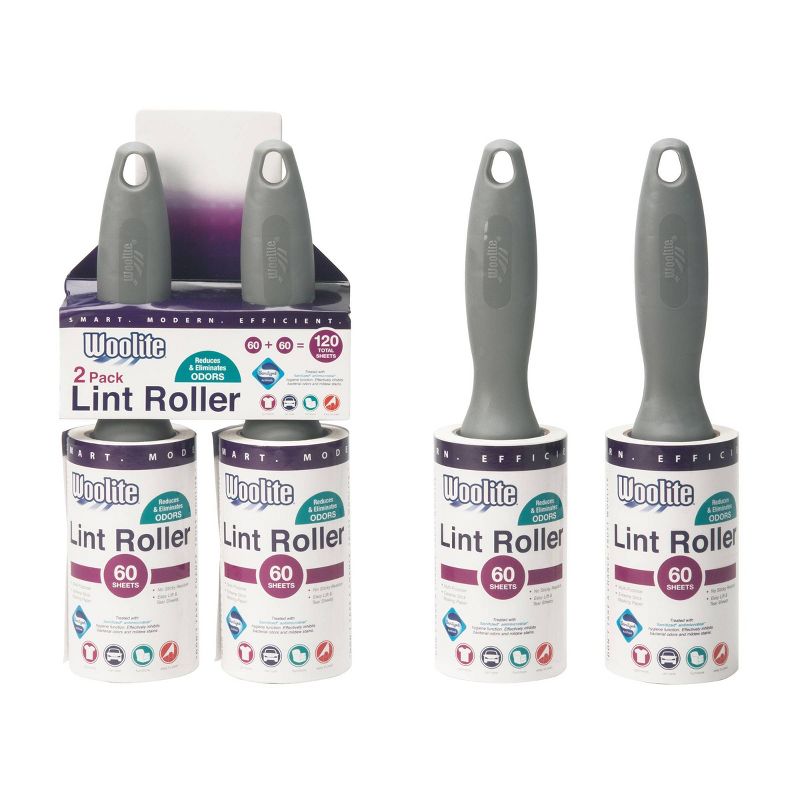 Woolite 2pk Sanitized Pro Grade 60 Sheet Super Jumbo Lint Roller