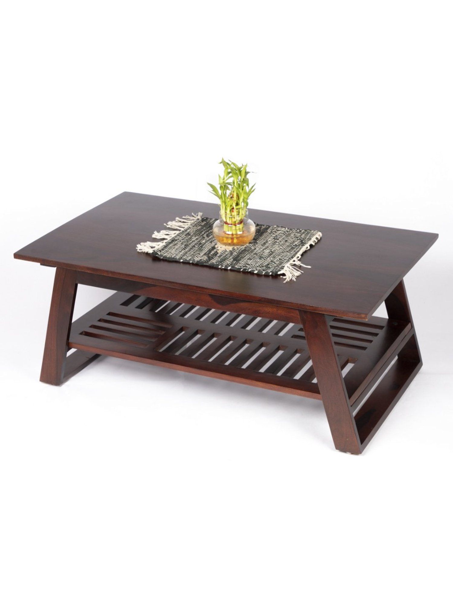 Ikiriya Alison Dark Brown Wood Coffee Table Dark Walnut Finish