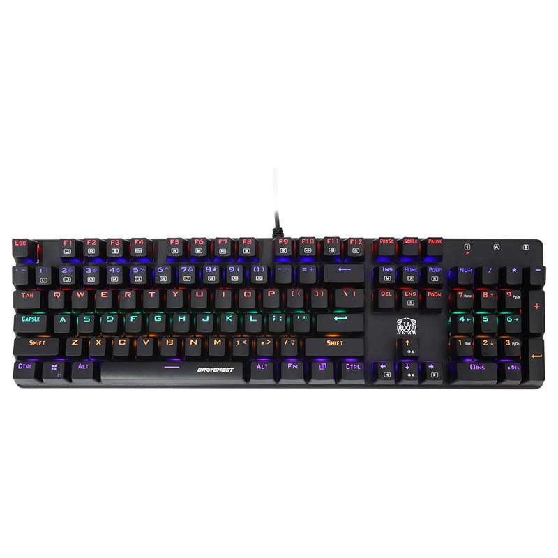 Mechanical Keyboard Office Keyboard,Mechanical Blue Switch,9 LED Backlit Modes,104 Keys